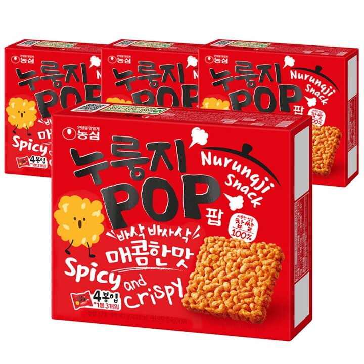 농심 누룽지팝 매콤한맛 142g x 4개
