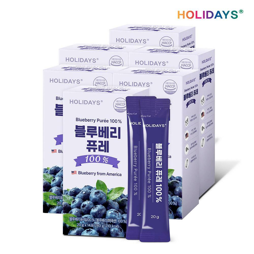 홀리데이즈 블루베리 퓨레 100% 14포 6박스