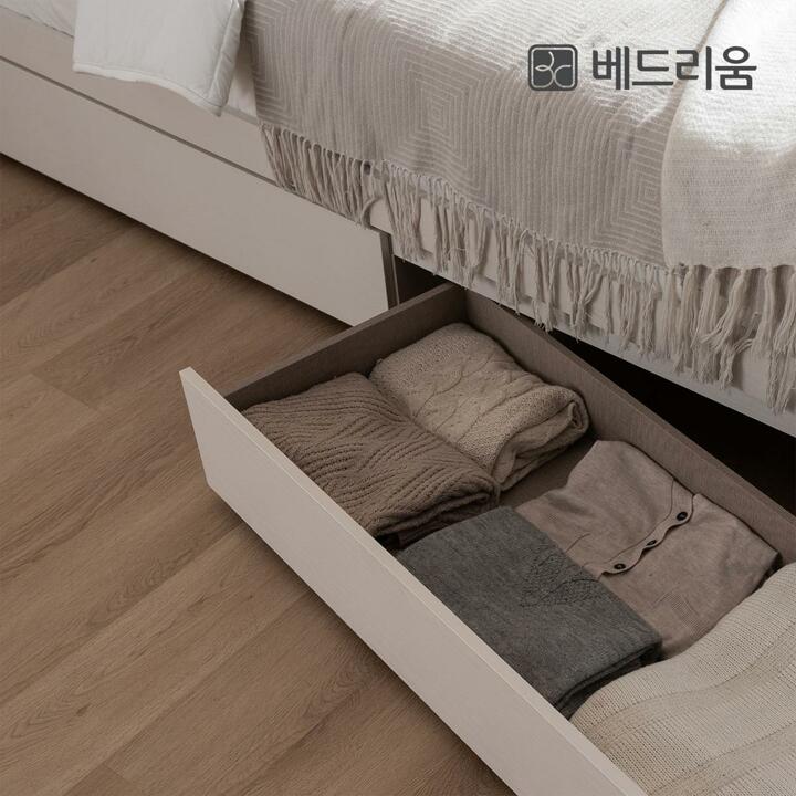 [베드리움] NEW 스마트메이트 편백 LED 수납침대 (Q)-매트리스 제외