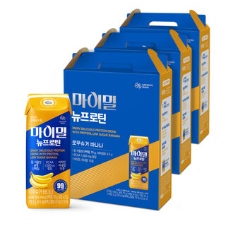 [대상웰라이프]마이밀 마시는 뉴프로틴 바나나 로우슈거 190ml x 16팩, 3박스