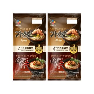 CJ제일제당 가쓰오우동466g(2인)+얼큰우동464g(2인) x2개