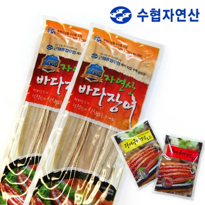 [근해통발수협] 프리미엄 자연산 바다장어 260g(5미) x 2팩 / 소스(매운맛2,순한맛2)