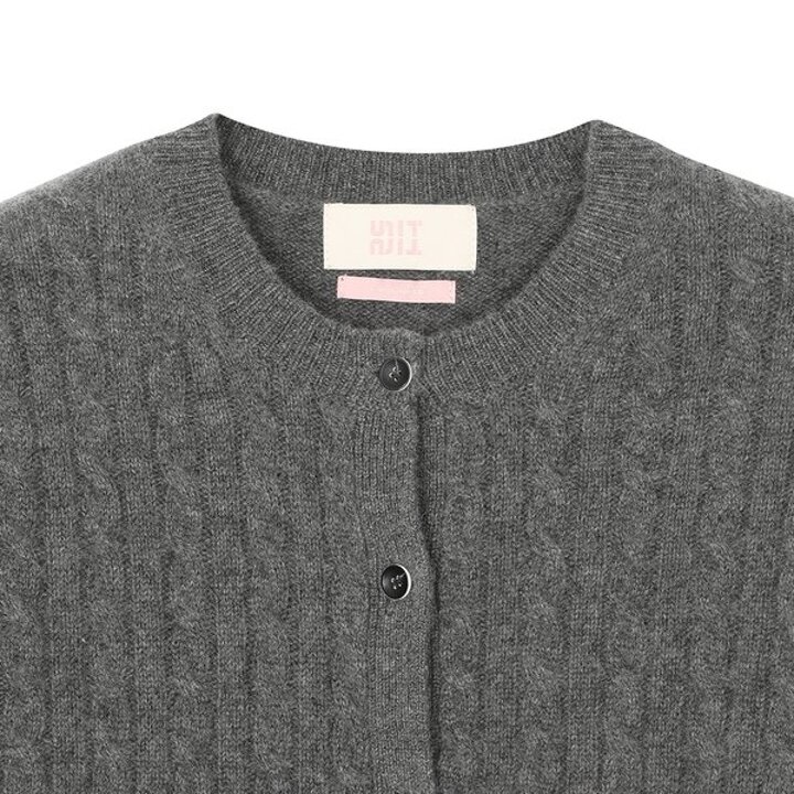 (신세계센텀점)캐시미어 케이블 베이직 가디건 (ZFKKCA104C-CHARCOAL)