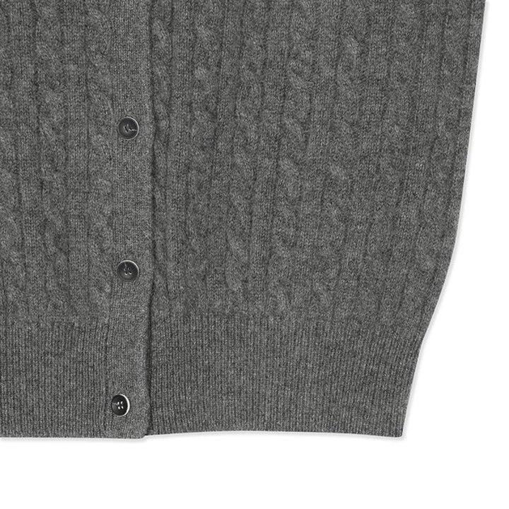 (신세계센텀점)캐시미어 케이블 베이직 가디건 (ZFKKCA104C-CHARCOAL)