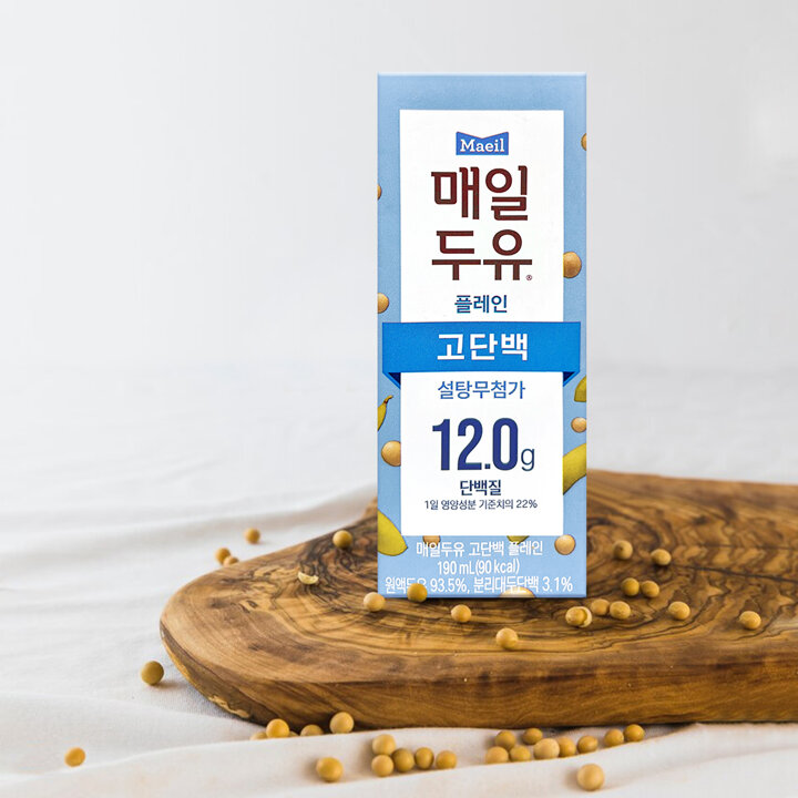 매일 고단백 플레인 저당두유 190ml 12팩