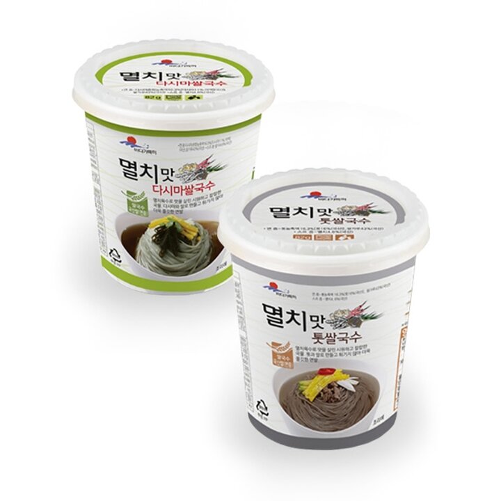 [바다가득 컵국수] 저칼로리 멸치맛 톳쌀국수 6개+다시마 쌀국수 6개