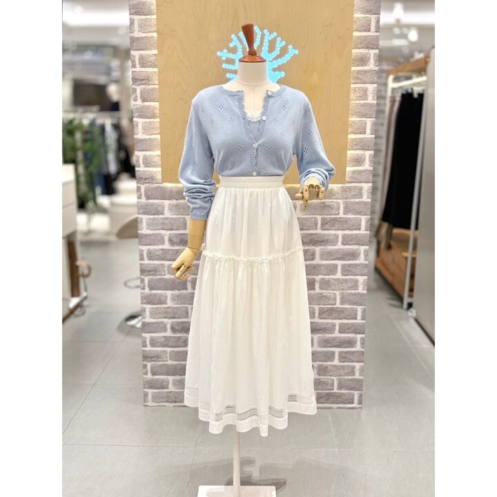 (광주신세계)밑단 레이스 롱스커트 (LC31F5SK518X)