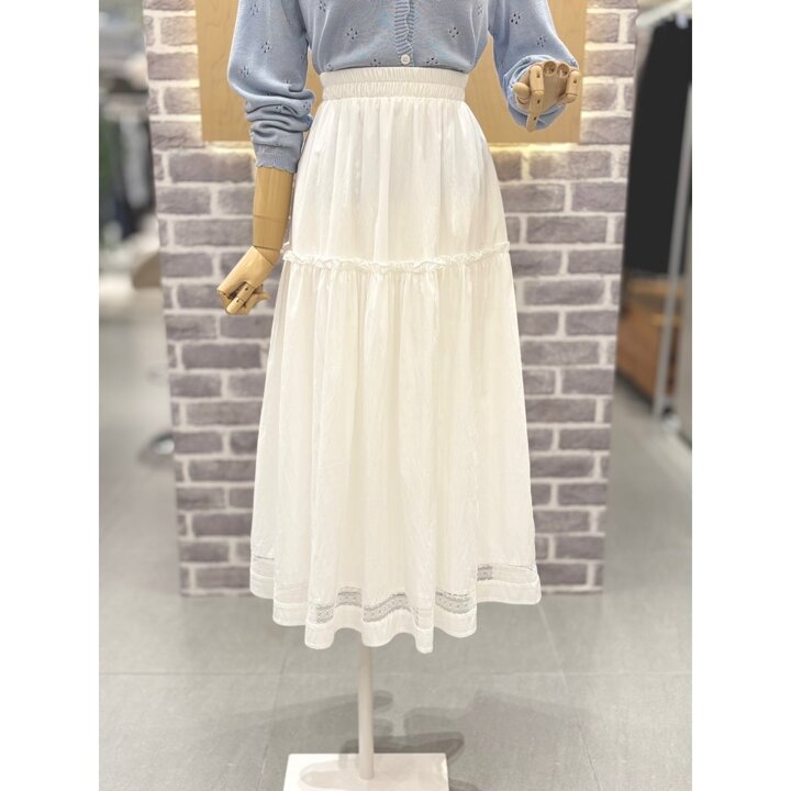 (광주신세계)밑단 레이스 롱스커트 (LC31F5SK518X)