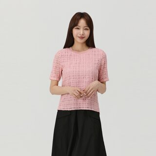 [PAT] 라운드 번아웃체크 블라우스_QK42503