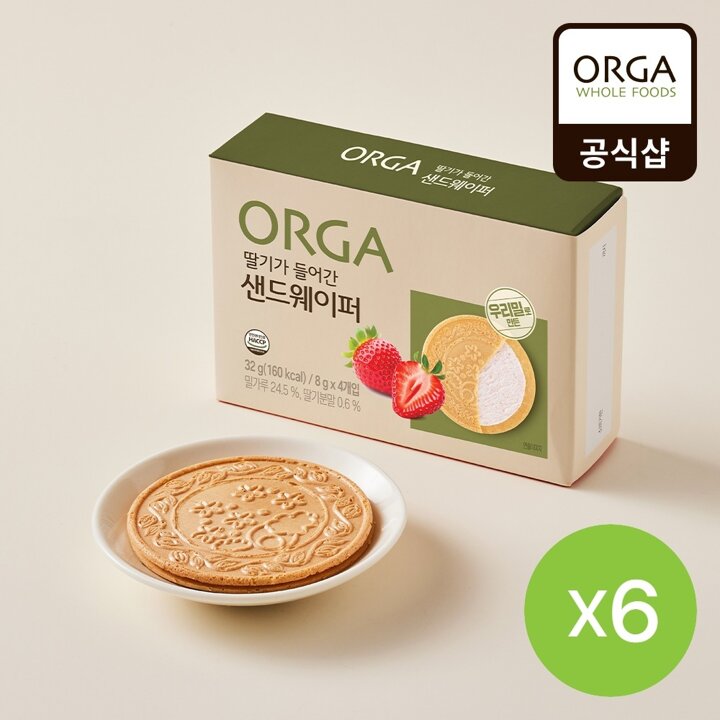 올가 딸기가 들어간 샌드웨이퍼 (32g) 6개