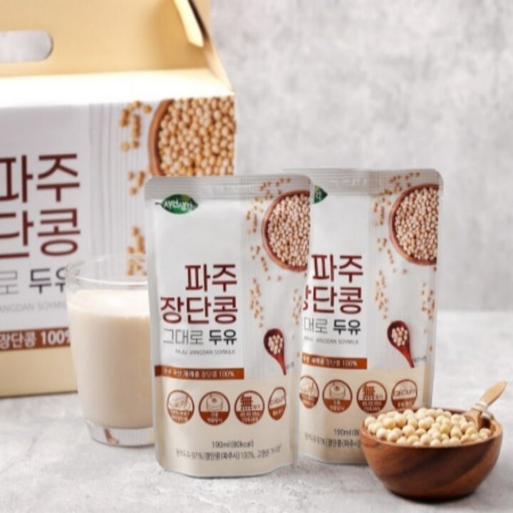 맷돌방식으로 만든 무첨가 파주 장단콩 그대로 두유 190ml 20팩