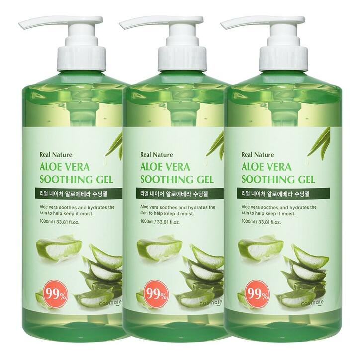코스메이트 네이처 알로에베라 수딩젤 1000ml 3개