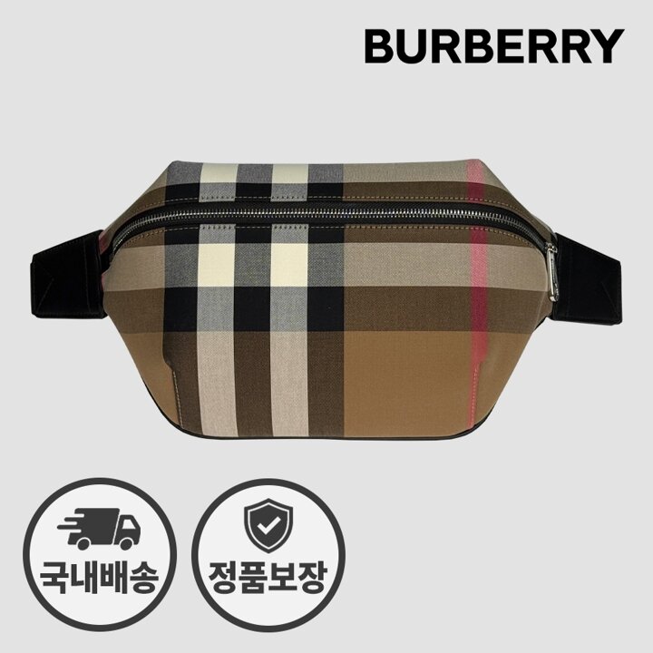 버버리 소니 체크 벨트백 힙색 80845551 베이지
