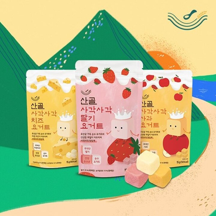 (대전신세계)[산골이유식] 산골사각사각요거트 15g 딸기/사과/치즈 3종 2봉