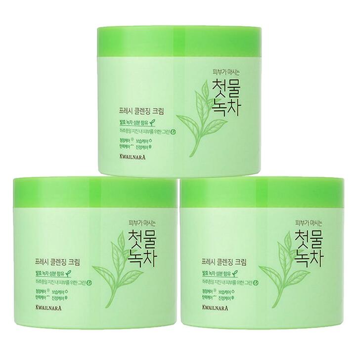 과일나라 첫물녹차 프레시 클렌징크림 300ml 3개