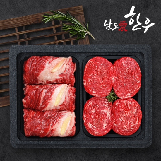 (주)인정푸드테크 [남도애한우] 한우 1등급 알뜰 구이정육세트 750g (등심 350g + 불고기 400g)