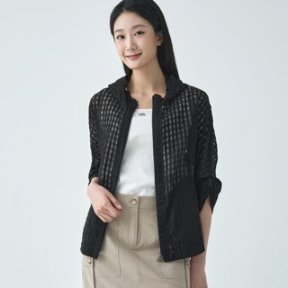 [지센] 시쓰루 반후드 집업 코트 LCCAO427_BK