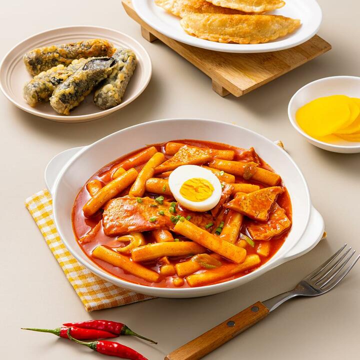 오늘도 순삭 떡볶이 230g x 5팩 소스 포함 , 김말이, 만두튀김, 부산어묵