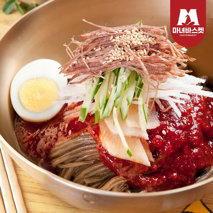 새콤달콤 고소한 참기름 비빔막국수 8인 (메밀면8+비빔장8+참기름8)
