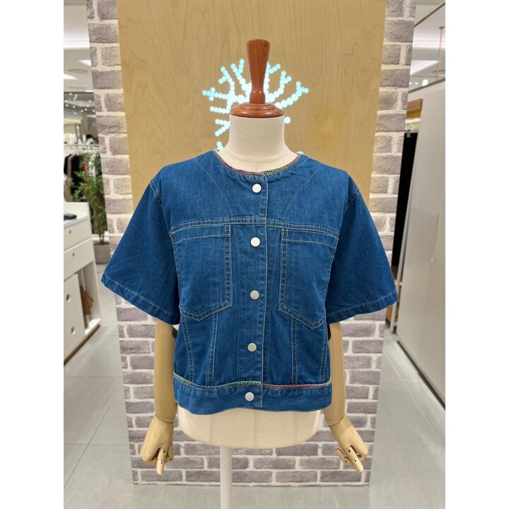 (신세계하남점)컬러 스티치 데님자켓(LC31E6DJ508X)
