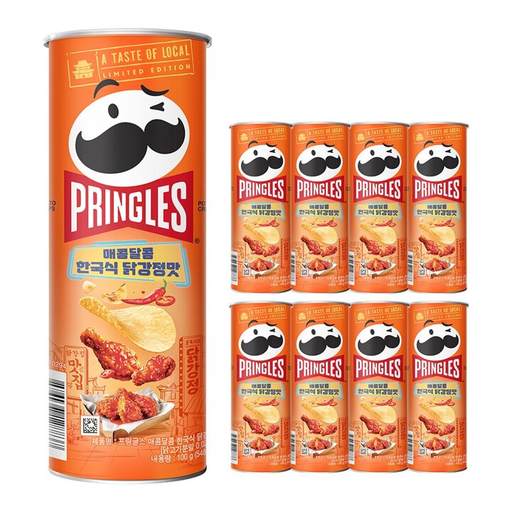 켈로그 프링글스 매콤달콤 한국식 닭강정 맛 100g x 9개