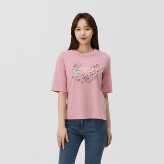 [PAT] 플라워 원포인트 티셔츠_1K45307
