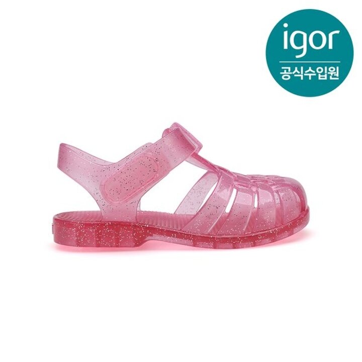 (대전신세계)[IGOR] 이고르 클라시카 크리스탈 글리터 푸시아 키즈샌들 여름샌들 유아샌들 키즈젤리슈즈