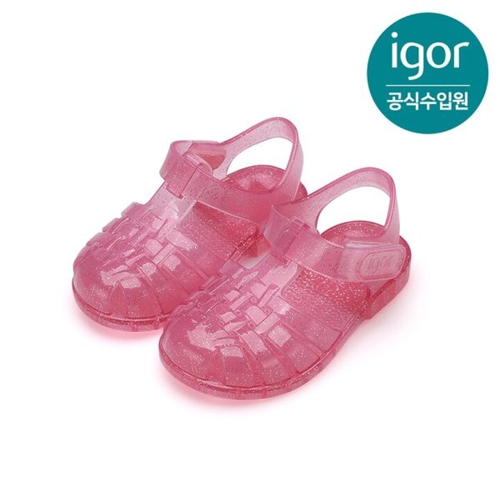 (대전신세계)[IGOR] 이고르 클라시카 크리스탈 글리터 푸시아 키즈샌들 여름샌들 유아샌들 키즈젤리슈즈