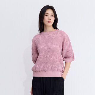 [플리츠미] 프릴 엠브로이더리 립 티셔츠_PPTSF125008