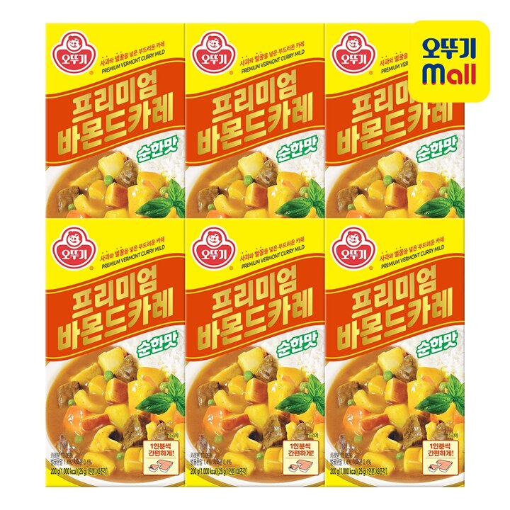 [오뚜기] 프리미엄 바몬드카레 고형 순한맛 200g 6개