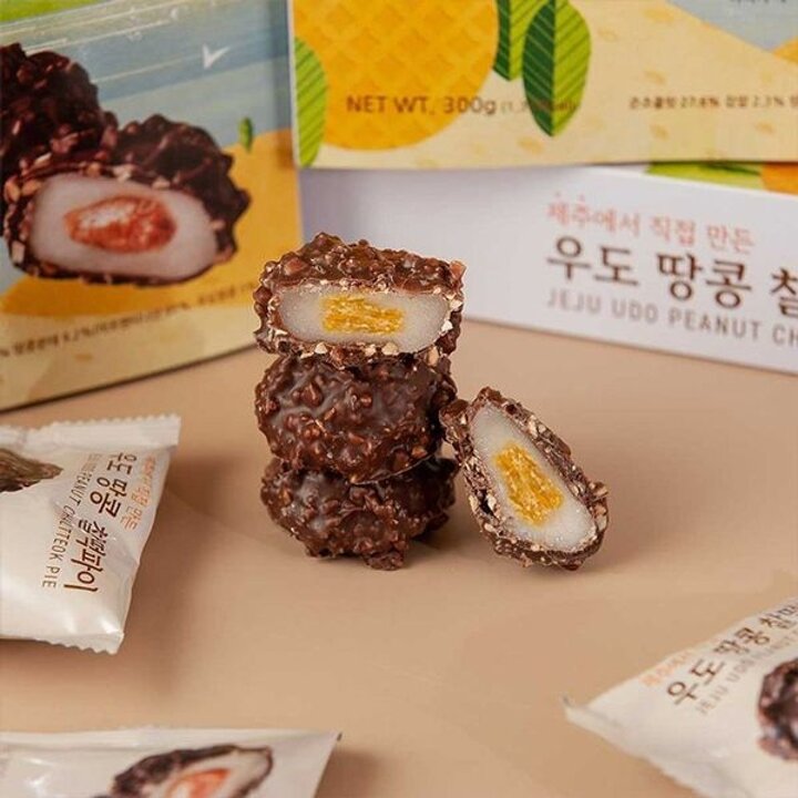 제주에서 만든 우도땅콩 찰떡파이 300gx2박스 (총20입 개별포장)..[33142185]