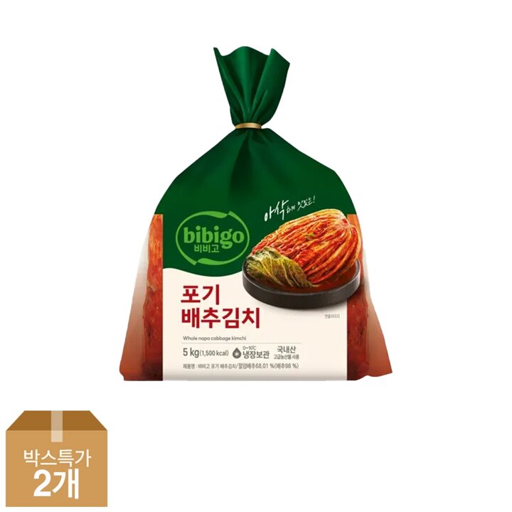 CJ제일제당 비비고 포기배추김치 5kg x2개