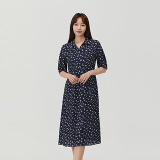[PAT] 오픈카라 프린트 원피스_1K42812