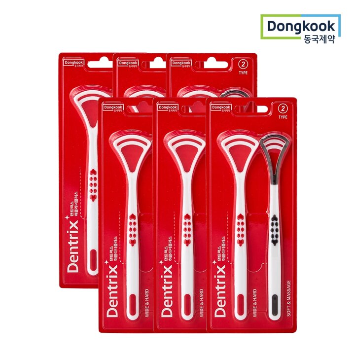 [동국제약] 덴트릭스 혀클리너 플러스 설태제거 구취 입냄새제거(2개입) 6개