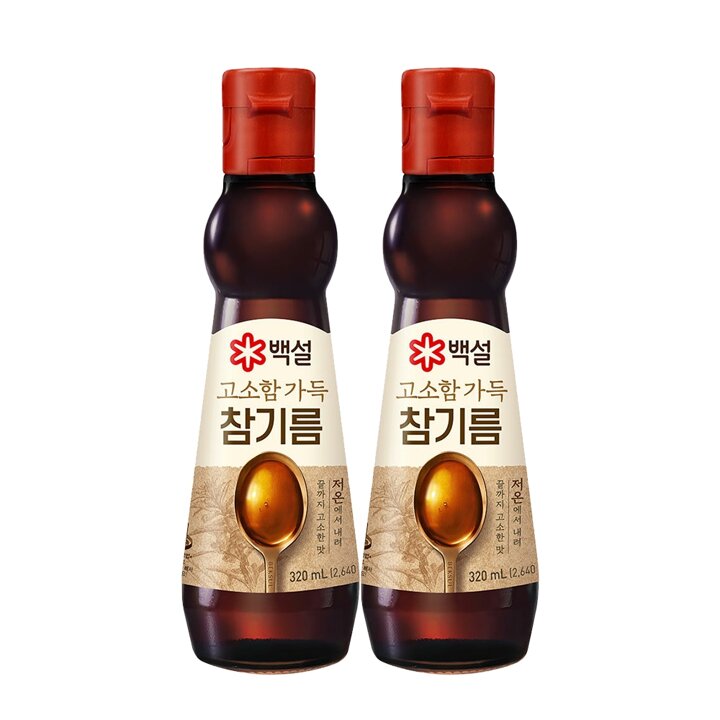 CJ제일제당 백설 고소함가득참기름320ml x2개