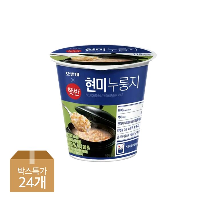 CJ제일제당 오쌀미 햇반 현미누룽지 30g x24개