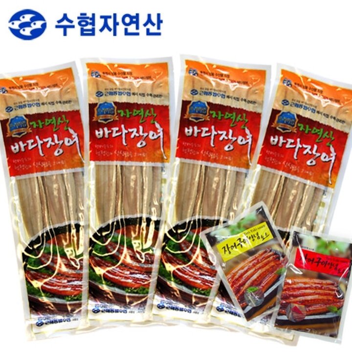 [근해통발수협] 프리미엄 자연산 바다장어 260g(5미) x 4팩 / 소스(매운맛4,순한맛4)