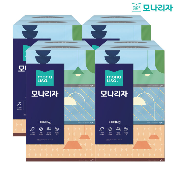 모나리자 미용티슈 300매*6입 x 4팩