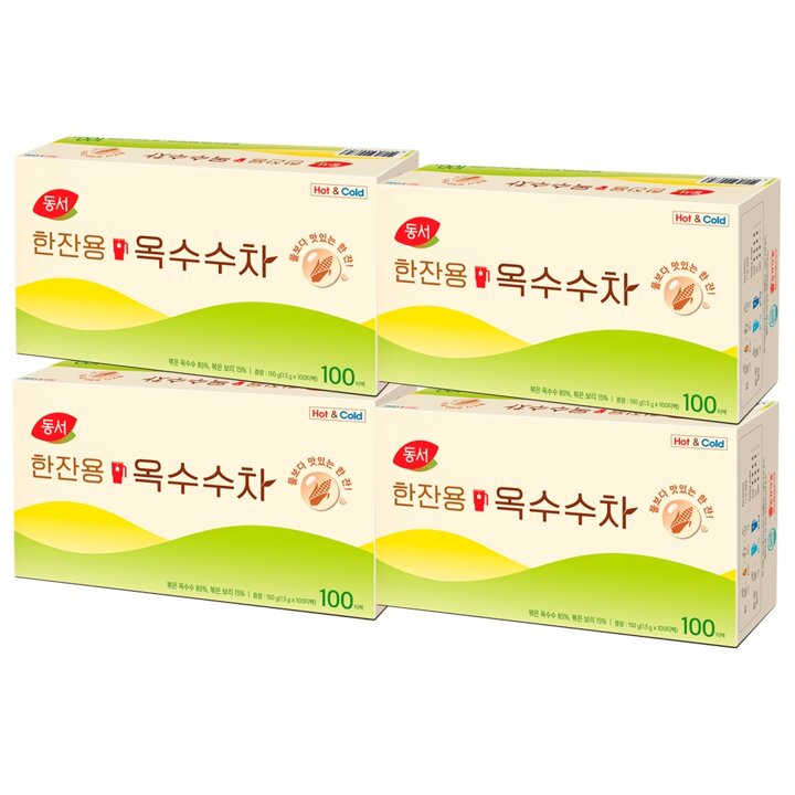 동서 한잔용 옥수수차  100T x 4개
