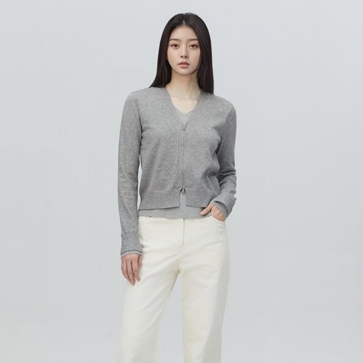 (신세계마산점)브이넥 지퍼가디건 니트 AR4KHA73