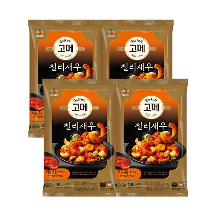 CJ 고메 중화 바삭탱글한 칠리새우 300g x4개