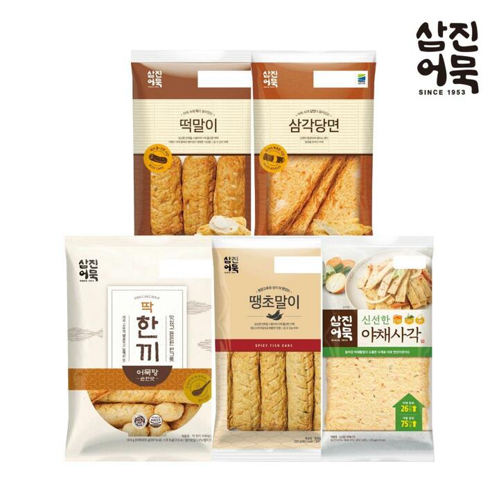 [삼진어묵]신선한야채사각+딱한끼어묵탕+삼각당면+땡초말이+떡말이