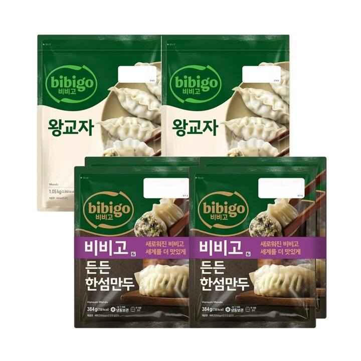 CJ 비비고 왕교자 1.05kg x2봉 + 한섬만두 384g x4봉