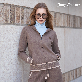 사전주문 10%↓[Juicy Couture] 쥬시 꾸뛰르 시그니처 니트 셋업 2종 (후드집업재킷+팬츠) (10/30일 순차 배송)