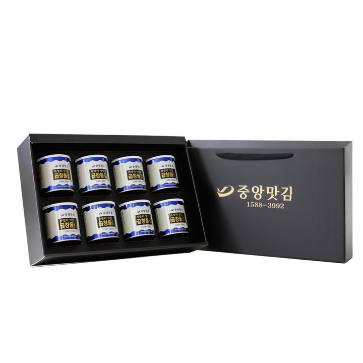 중앙맛김 보령 대천김 특별히 맛있는 곱창 돌김 캔김 8캔 선물세트/조미김
