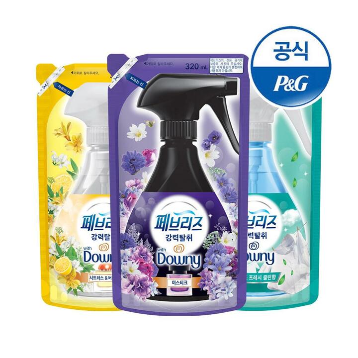 페브리즈 섬유탈취제 다우니라인 리필용 320ml 3개