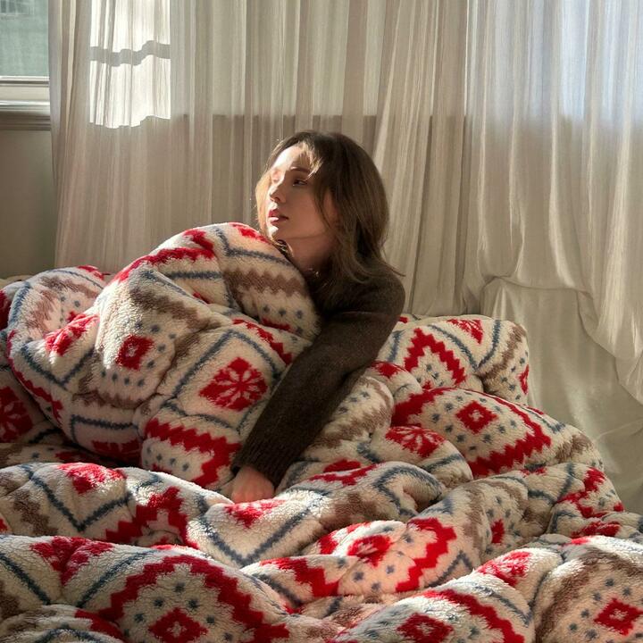 홈랩 헬싱키 따뜻한 양털형 극세사 차렵이불 베개커버세트 Q