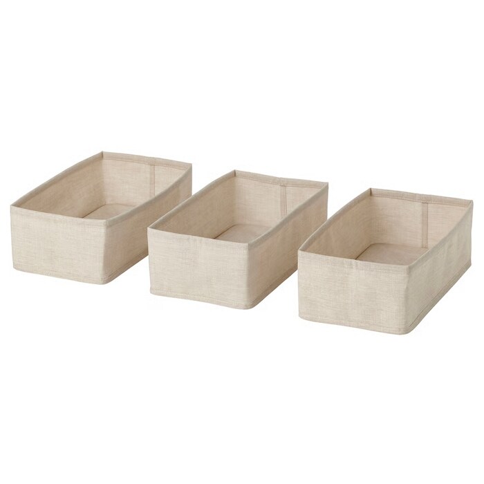 이케아 PURRPINGLA 푸르핑라 텍스타일 수납함 3종 세트 20x38x12cm 서랍칸막이 의류정리함
