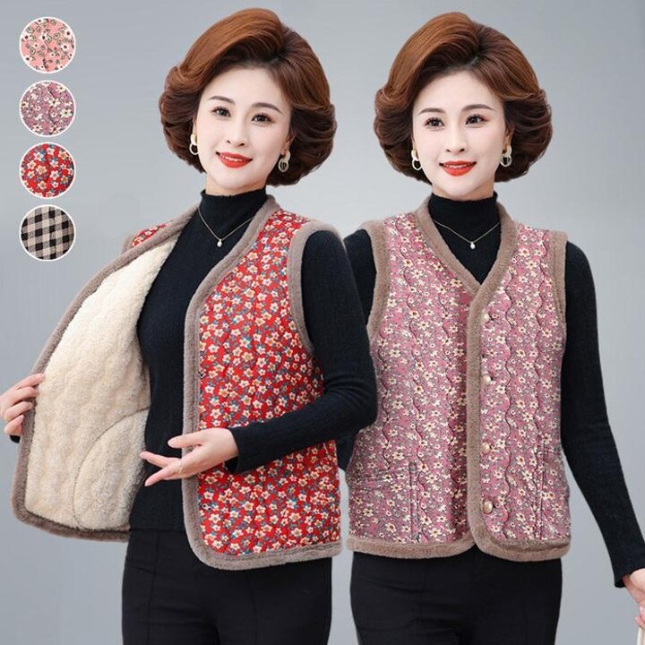할머니김장조끼엄마중년여성방한융털누빔조끼
