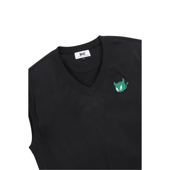 (신세계강남점)왁[WAAC]골프 (WWWAM25231BKX)WAAC THE ORIGINAL Women WAACKY V-neck Knit Vest